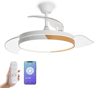 YOEVU NATURE WHITE | Ventilador de techo inteligente | Blanco y madera